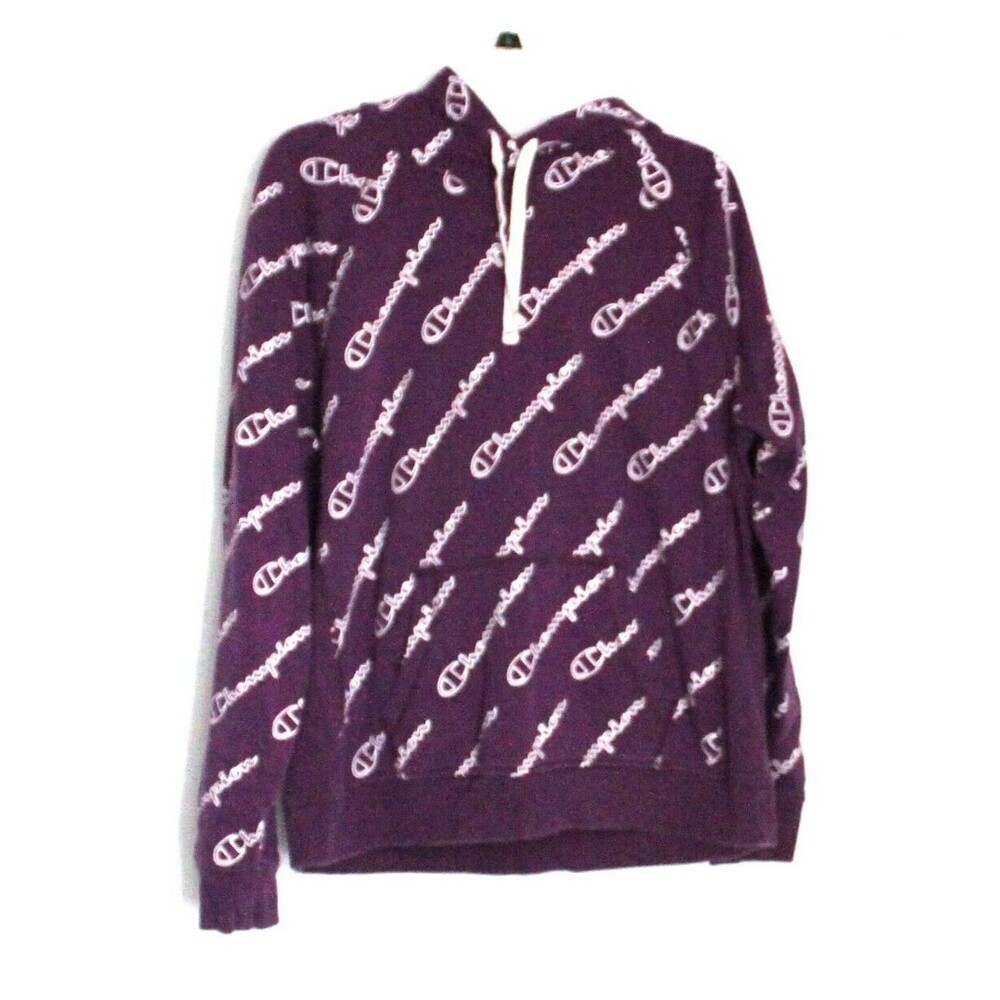 Champion Women's XL Authentic Hoodie Pullover Purple White Logo